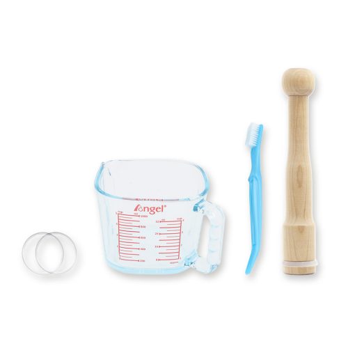 EXTRA gift set: glass juice collector, cleaning brush - premium (flat), wooden pusher with silicone ring + set of 2 seals (value £92+)